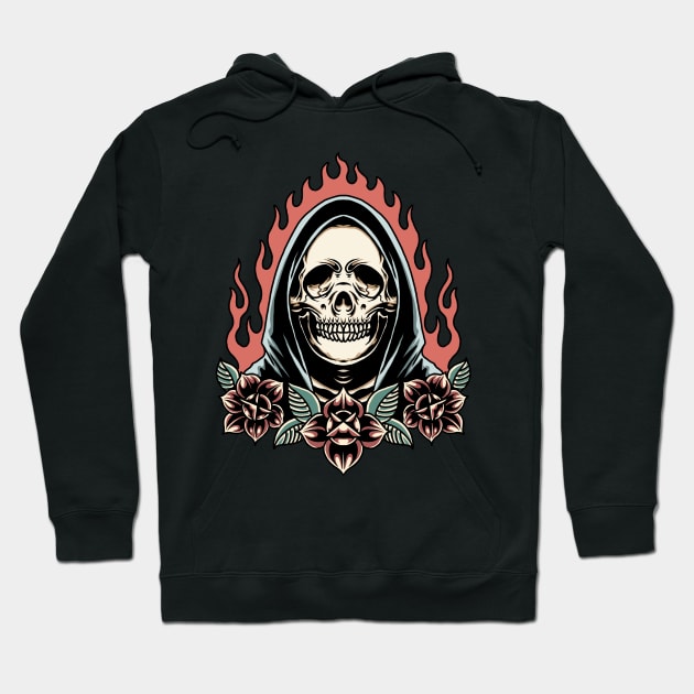 burning grim and roses Hoodie by donipacoceng